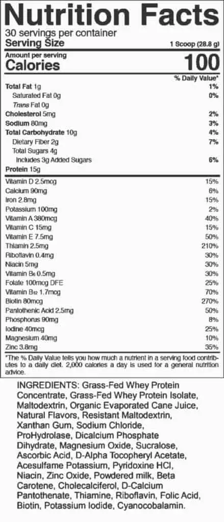 LadyBoss Lean Nutrition Facts