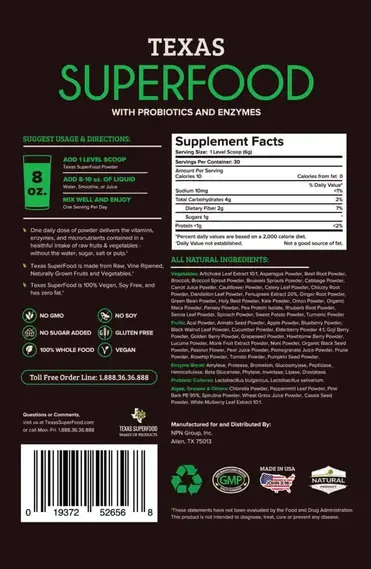 Amazon.com: Texas SuperFood - Original Superfood Capsules, Superfood Reds and Greens, All-Natural Whole Food Dietary Supplement, Non-GMO, Gluten Free, Vegan, No Soy, 180 Capsules (2-Pack) : Health & Household